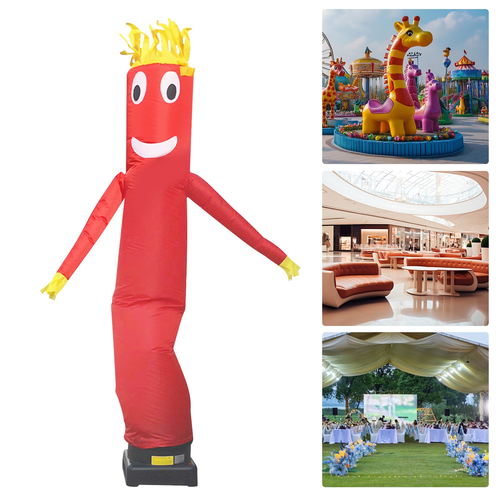 3m/10ft Advertising Inflatable Tube Men Blow Up Giant Waving Arm Fly Human Model