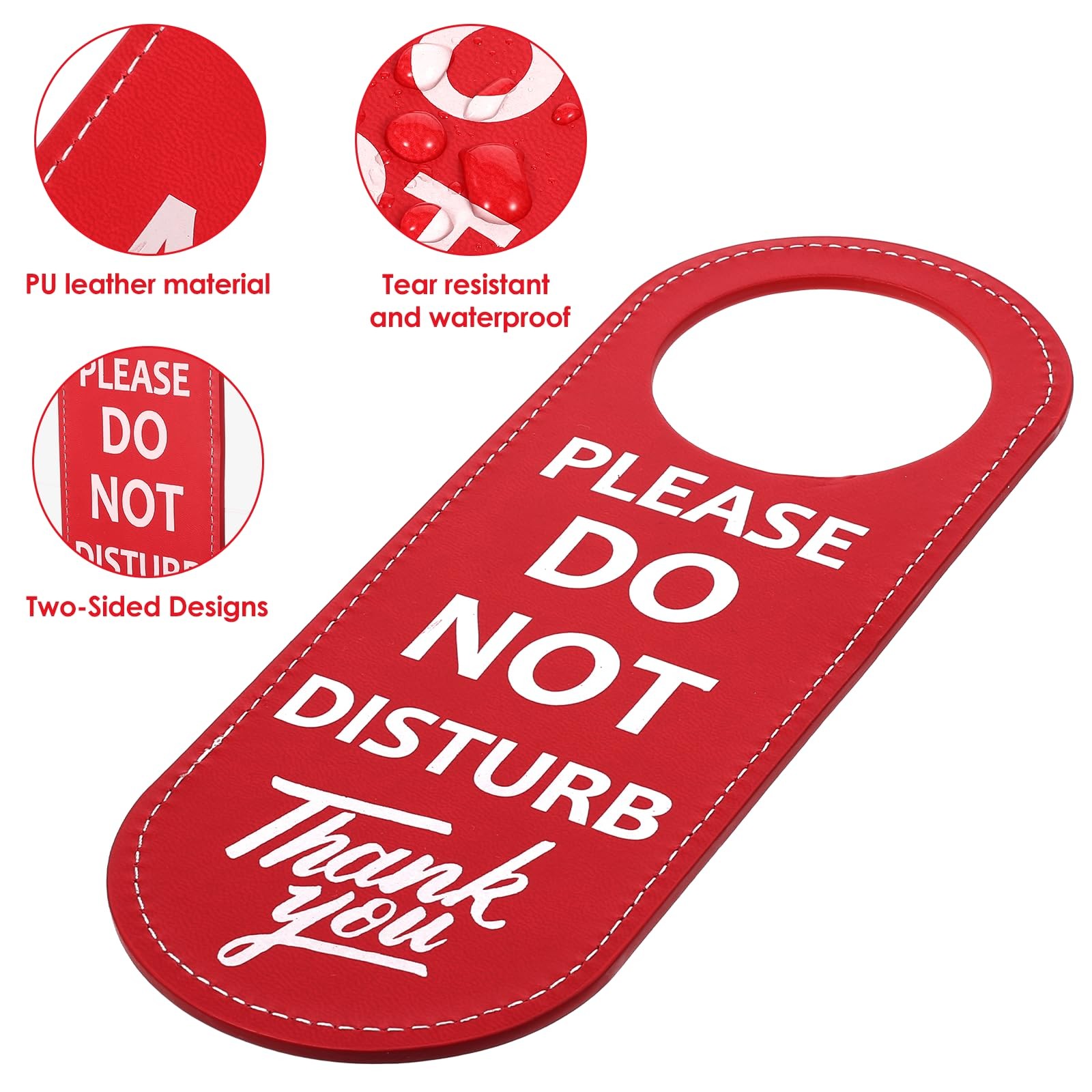 PU Leather Double Sided Please Do Not Disturb Sign, Do Not Disturb Door Hange…