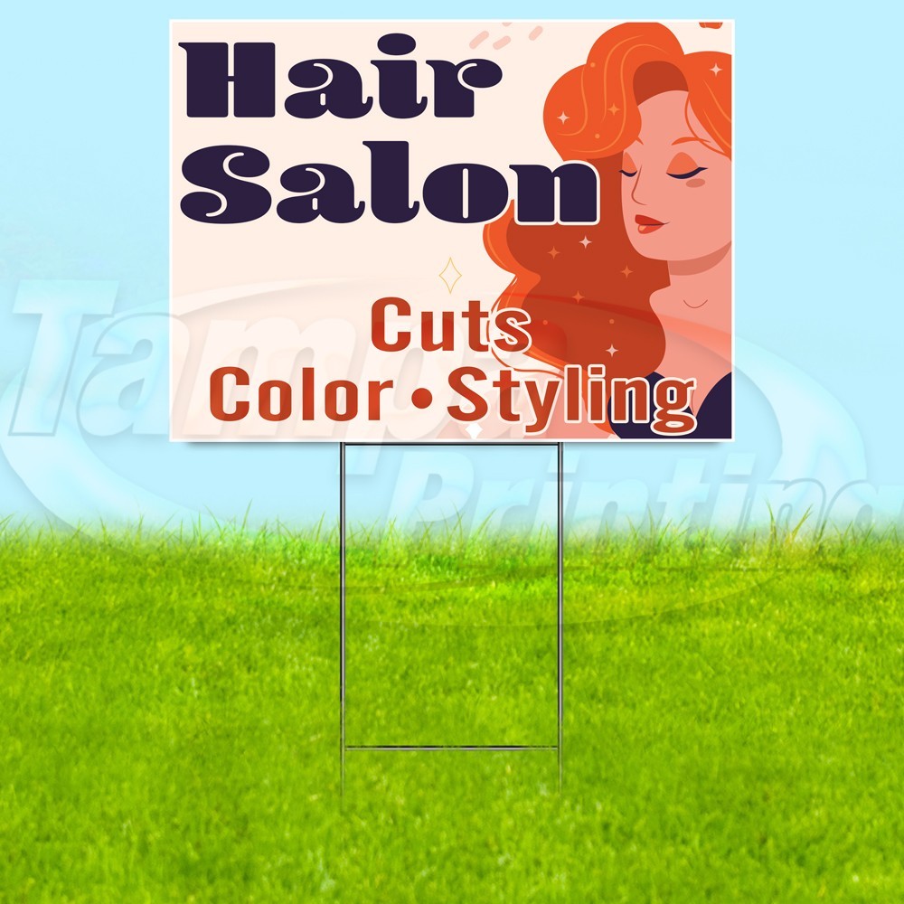 HAIR SALON 18×24 Yard Sign Beauty Plastic Corrugated WITH STAKE USA YS08051