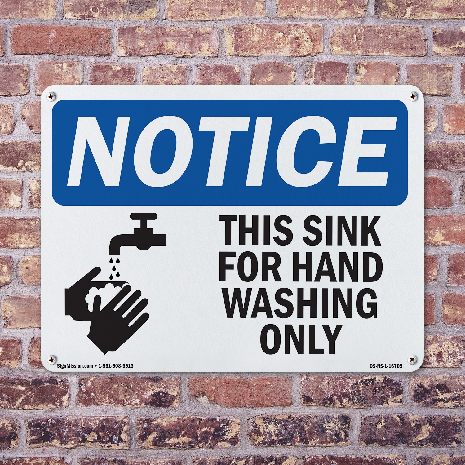 This Sink For Hand Washing Only With Symbol OSHA Notice Sign, Decal 5 or 10 Pack