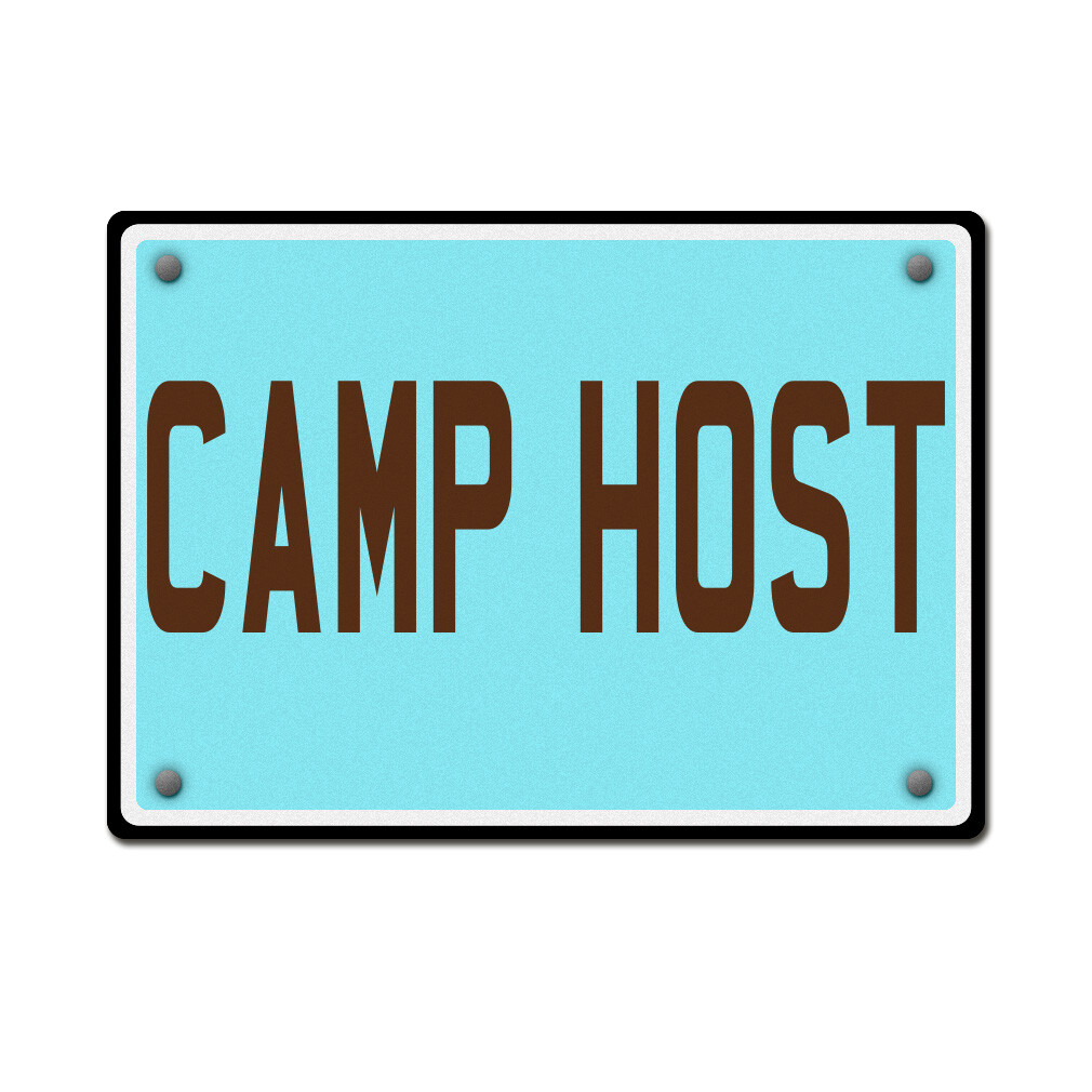 Horizontal Metal Sign Camp Host Activity Campground Hiking Rules