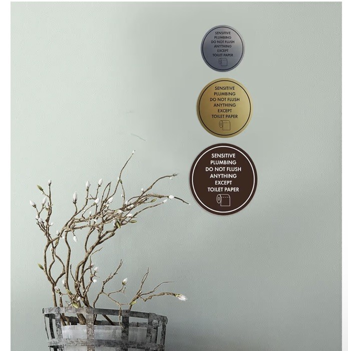 Circle Sensitive Plumbing Do Not Flush Anything Except Toilet Paper Wall Sign