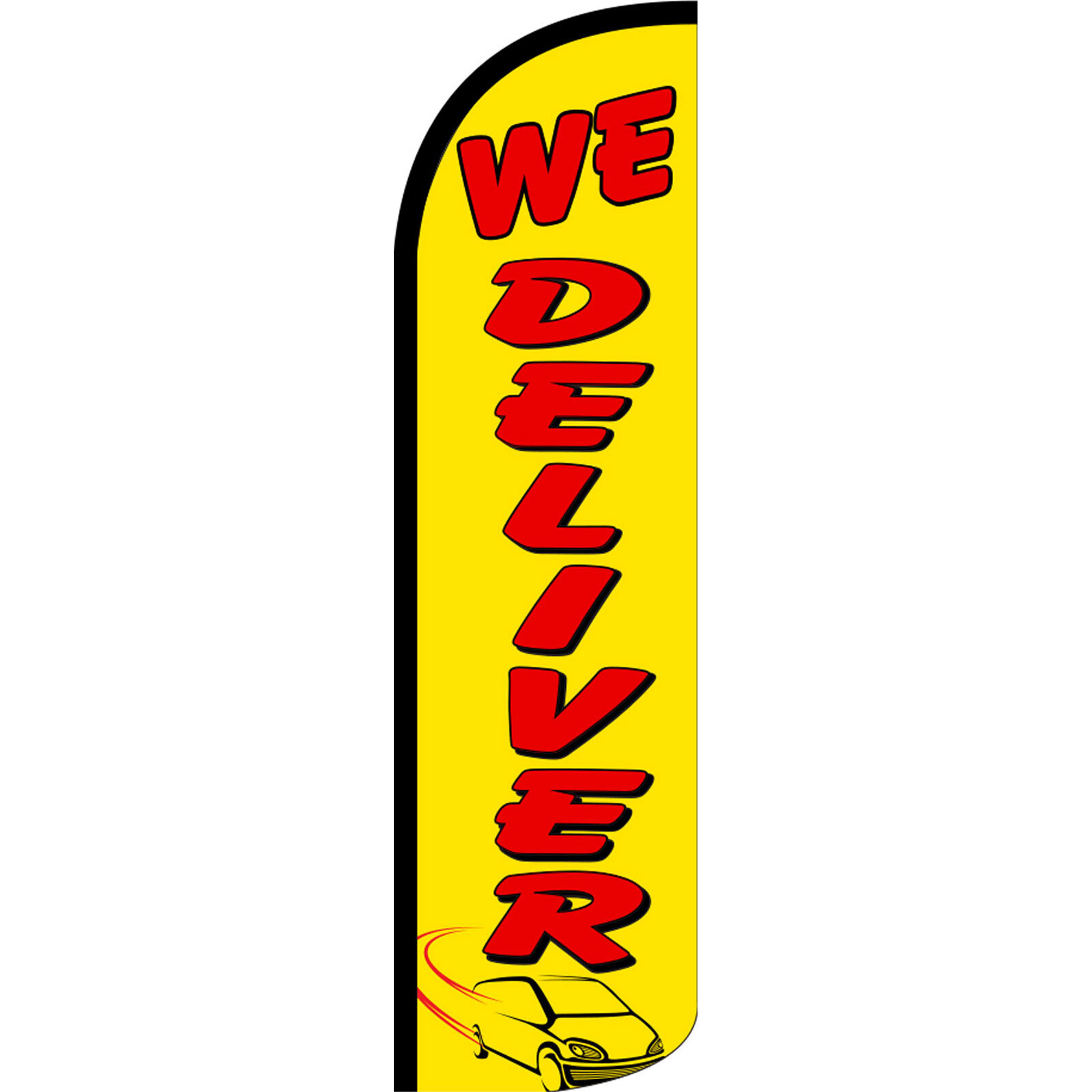 We Deliver 3 ft X 11 1/2 ft Windless Swooper Flag (Flag Only)