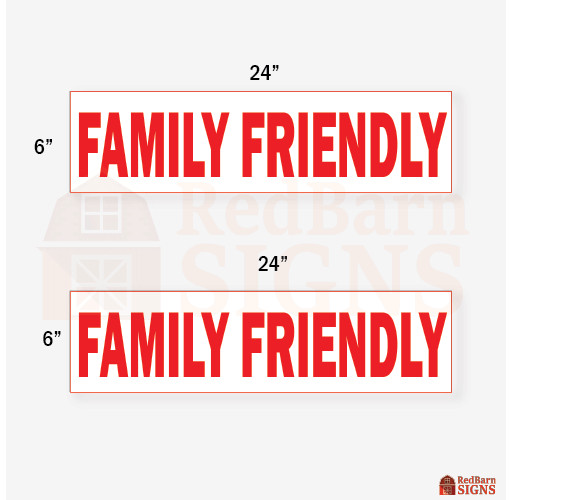 Family Friendly 6″x24″ REAL ESTATE RIDER SIGNS Double Sided 2PK Visible Durable