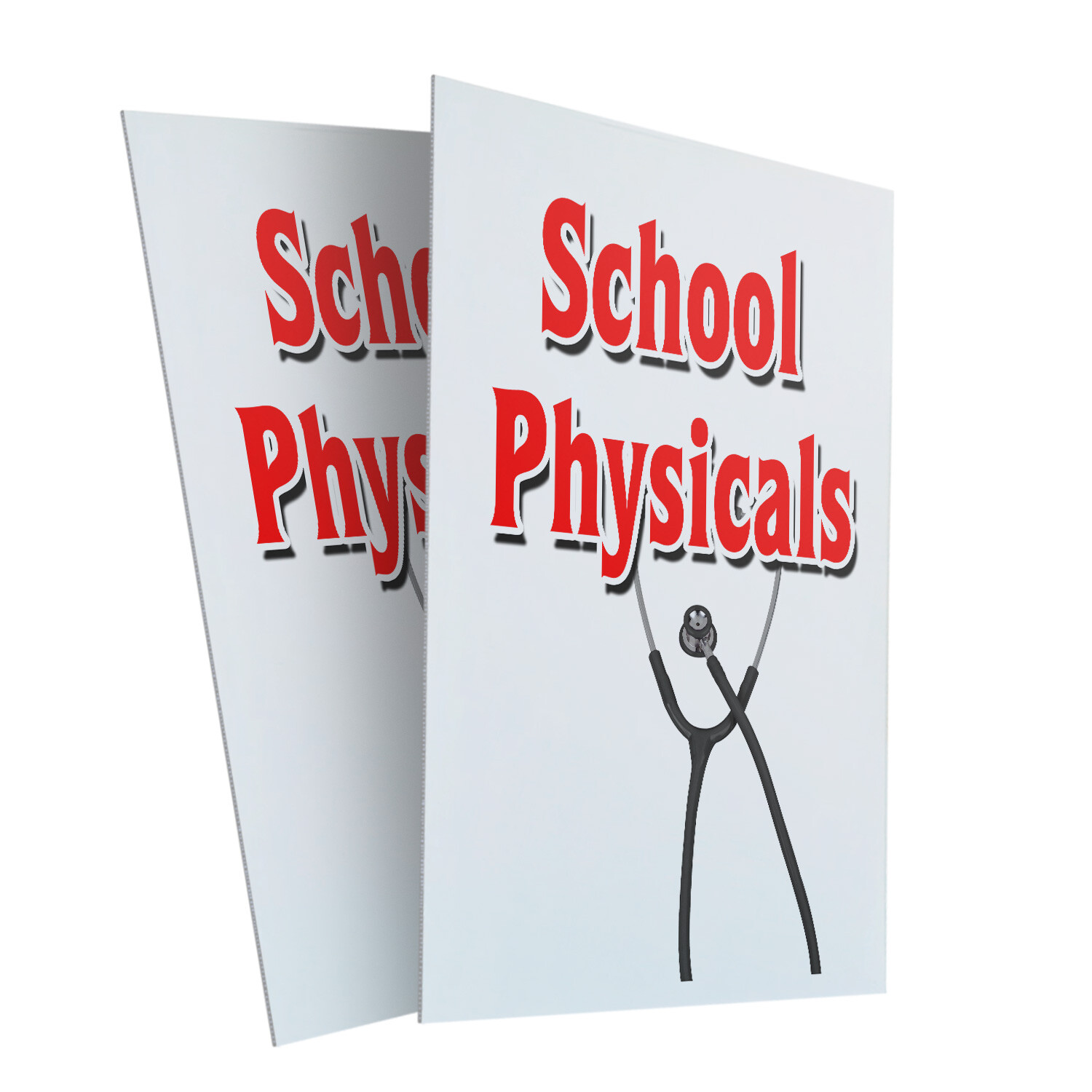 School Physicals 24″ x 36″ 2 Pack Of Store Sign Plastic Or Decal
