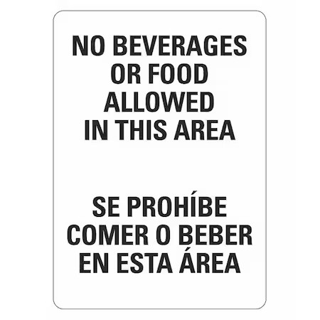 Lyle Lcu1-0154-Np_10X14 No Beverages Or Food Allowed In This Area,
