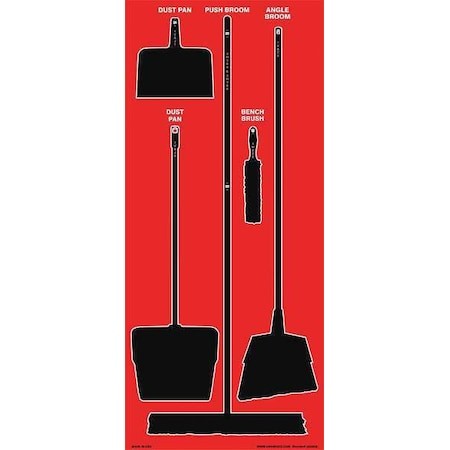 Zoro Select 34Gn28 Store-Boards, 68X30 In, Black/Red, Max-Duty Aluminum, 34Gn28