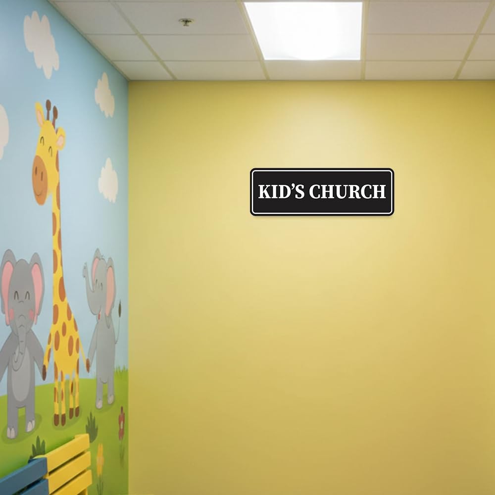 Standard Kids Church Sign Large Blue Door Wall Commercial Office Decor
