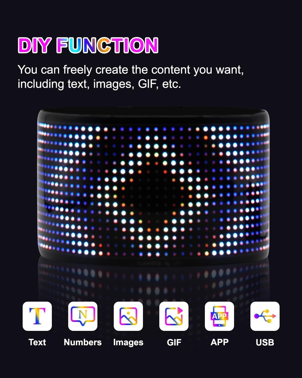 Programmable LED Sign with Bluetooth – Vibrant Scrolling Display, 23″ x 5″