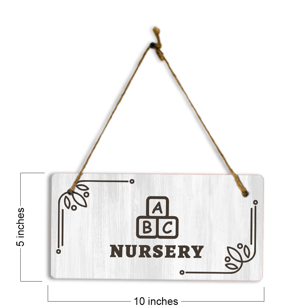 Nursery 5×10 Hanging Plus Wall or Door Sign | Religious Rustic Wood Sign