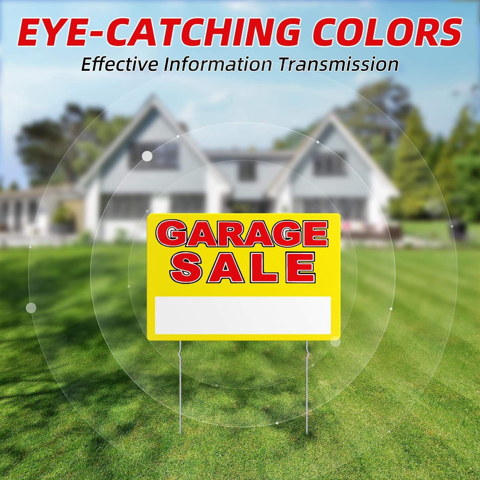 Garage Sale Sign, Large Size 24″ x 16″ Garage Sale Signs with Stakes, 3PCS Do…