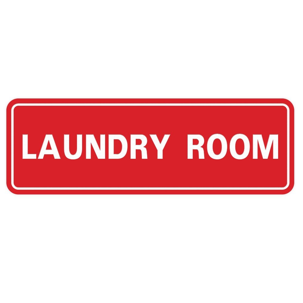 Laundry Room Wall Door Sign Durable Property Signage Red Large 1 PCS