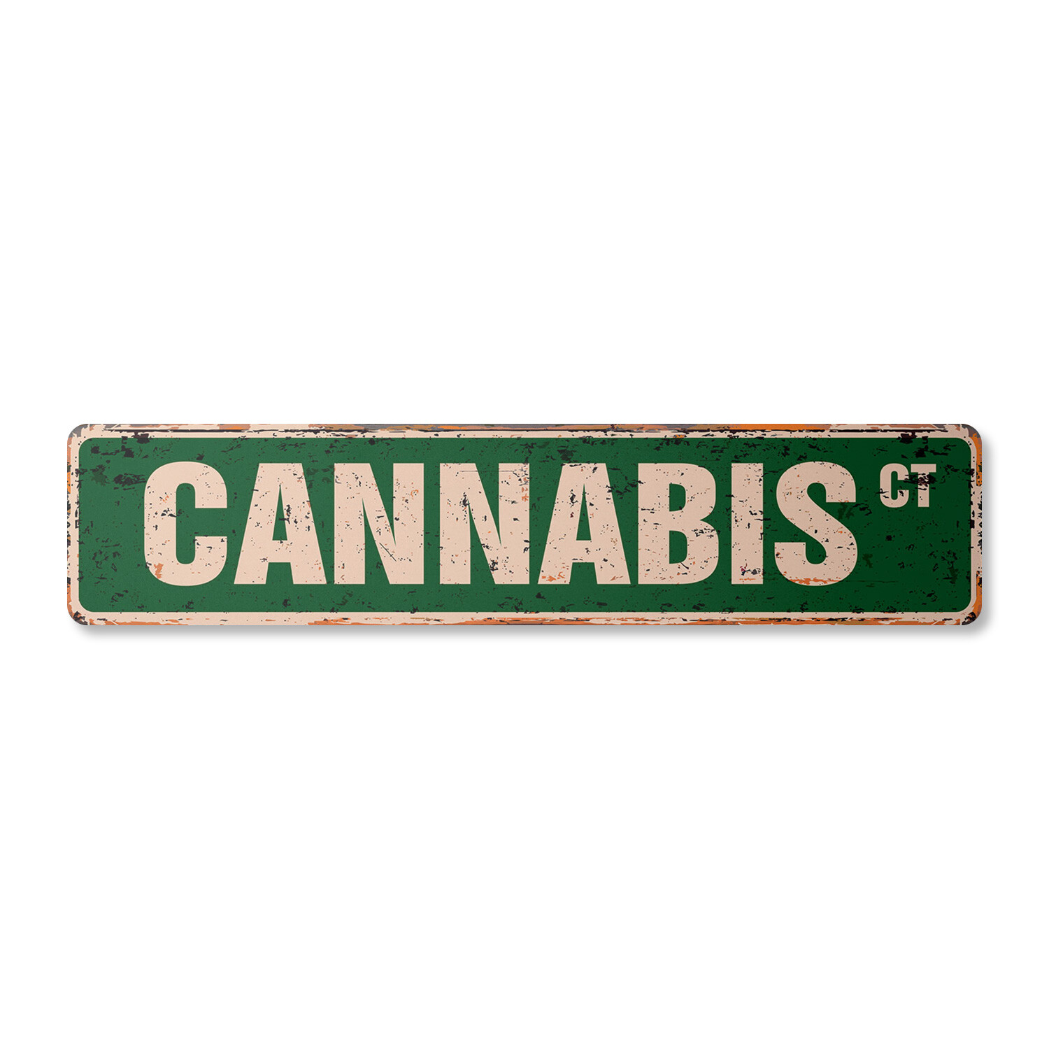 CANNABIS Vintage Street Sign Metal Plastic hemp weed herb drug hashish
