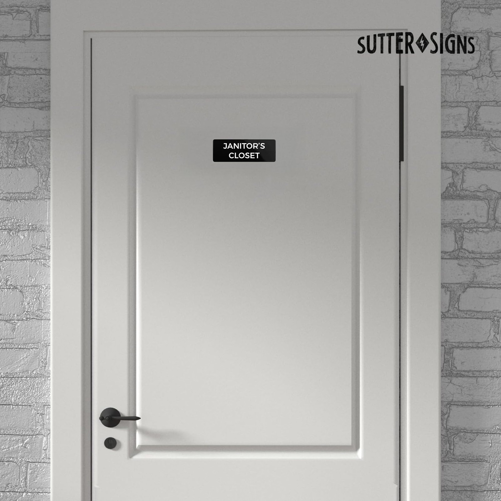 Janitor’s Closet Sign, Durable ABS Plastic, 2×6″