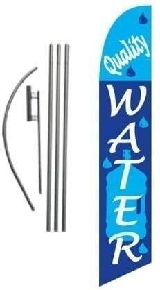 Quality Water Advertising Feather Banner Swooper Flag Sign with Flag Pole Kit…