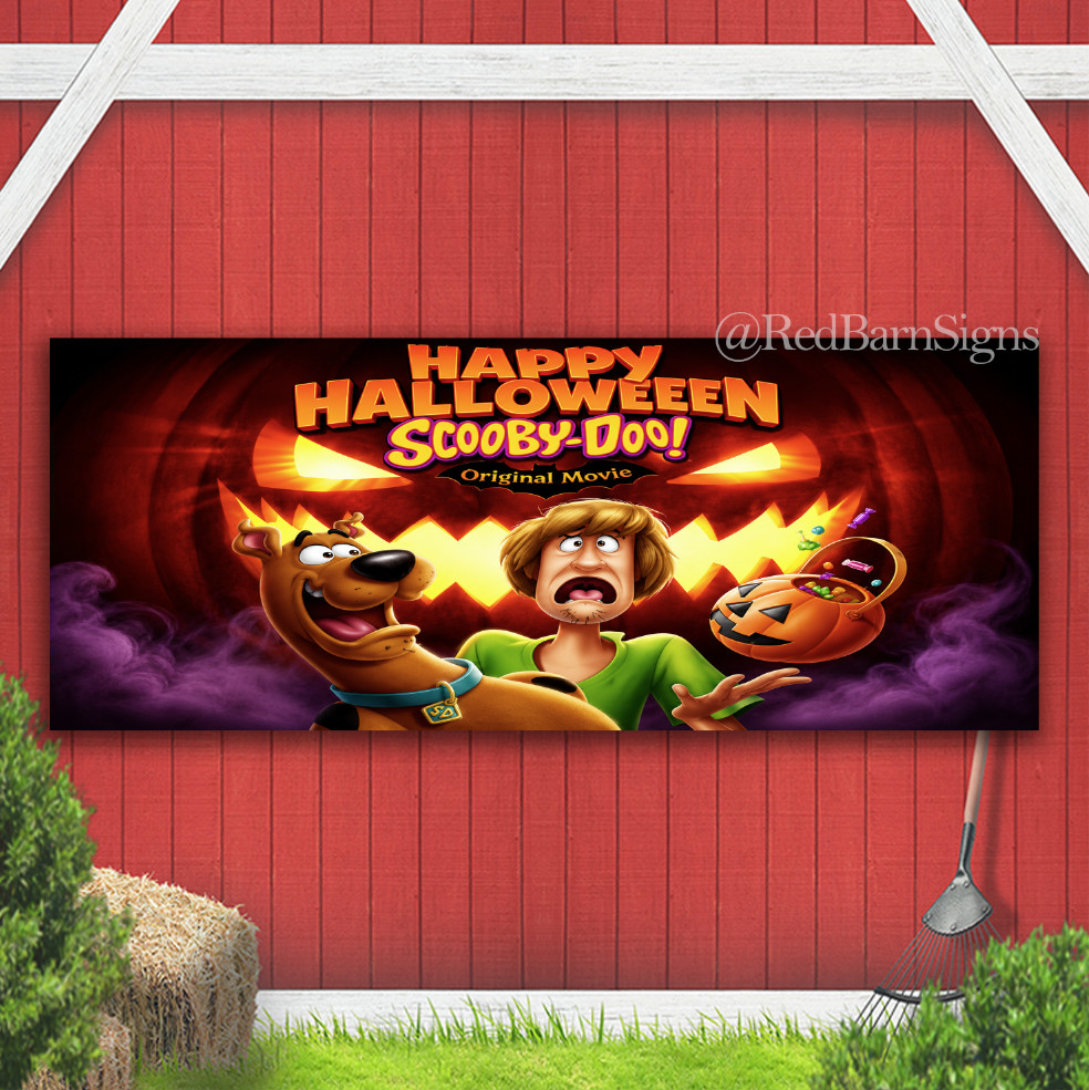 Spooky Scooby-Doo Halloween Celebration Indoor Outdoor Banner Sign with grommets