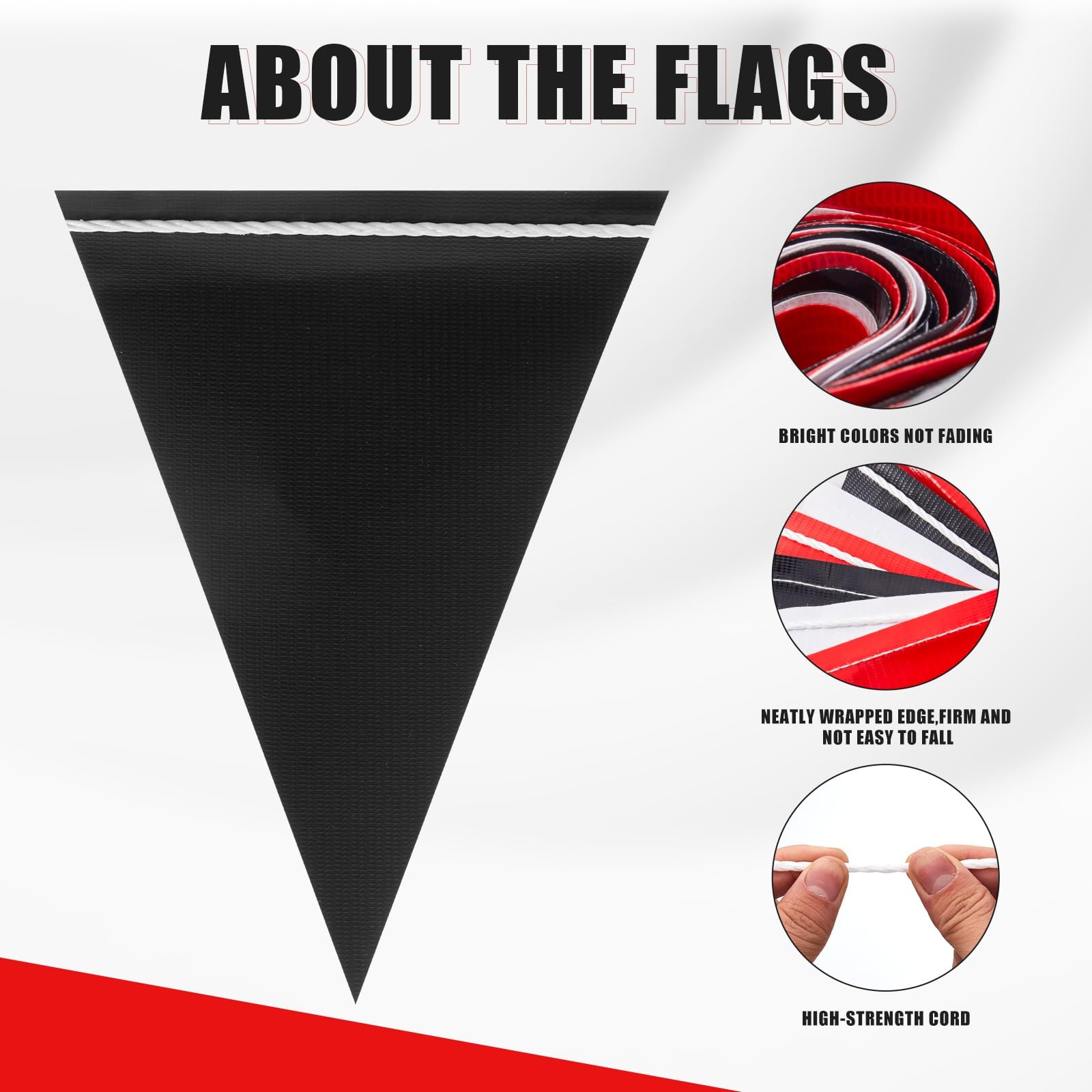 Caution Safety Pennant Flags – 315FT Colored Triangle Warning Banner for Part…