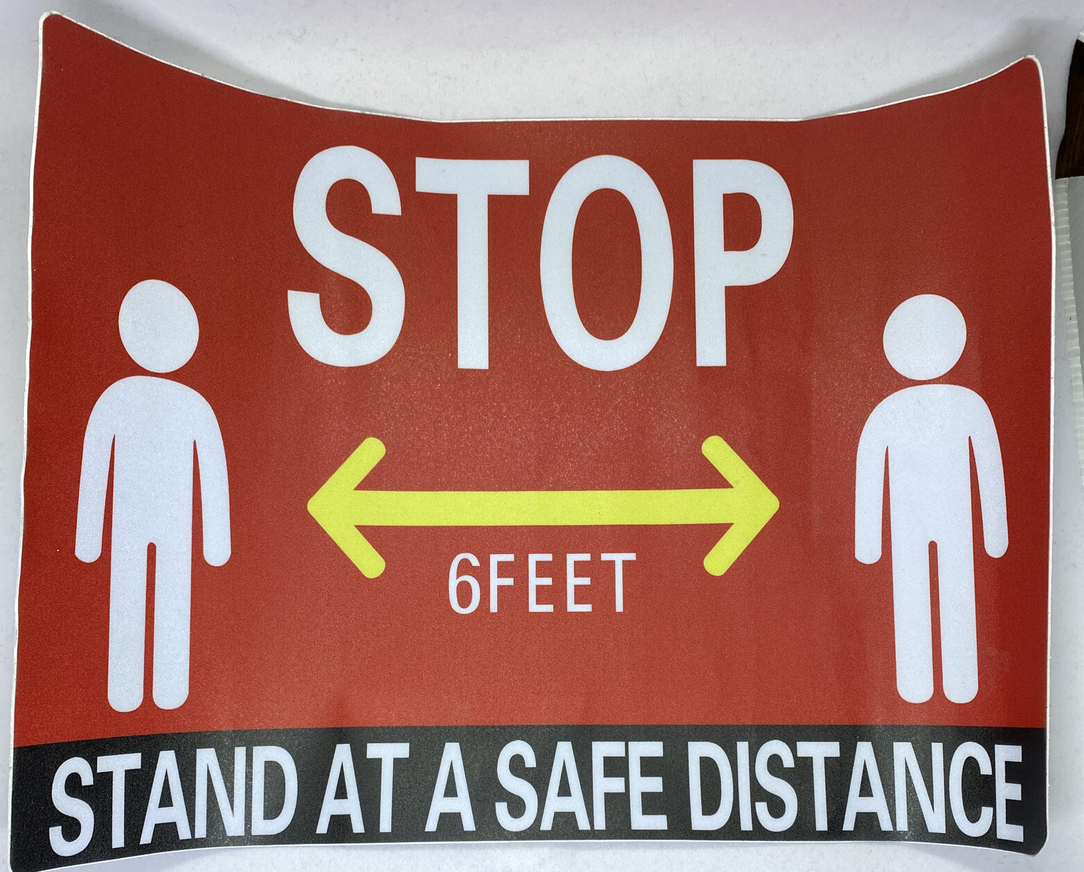 NEW!! 5 Pack Social Distancing Anti-Slip Vinyl Floor Decals ~ Red ~ 9.8″ X 13.8″