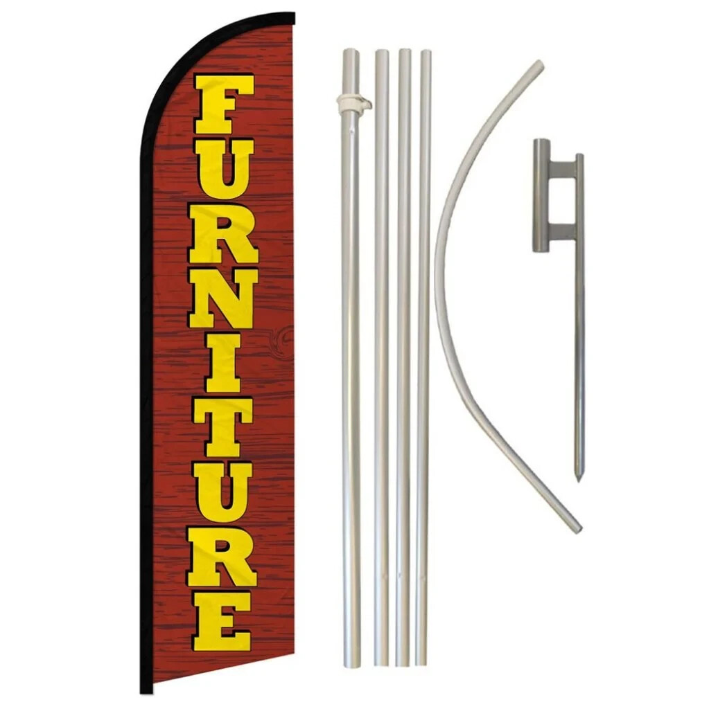 Furniture Windless Advertising Banner Flag & Pole Kit