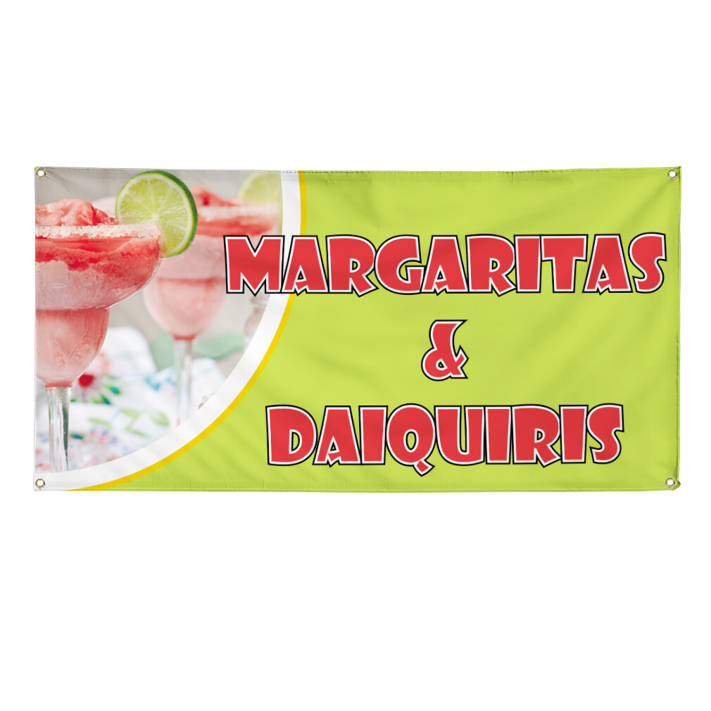 Vinyl Banner Multiple Sizes Margaritas & Daiquiris Advertising Printing Outdoor