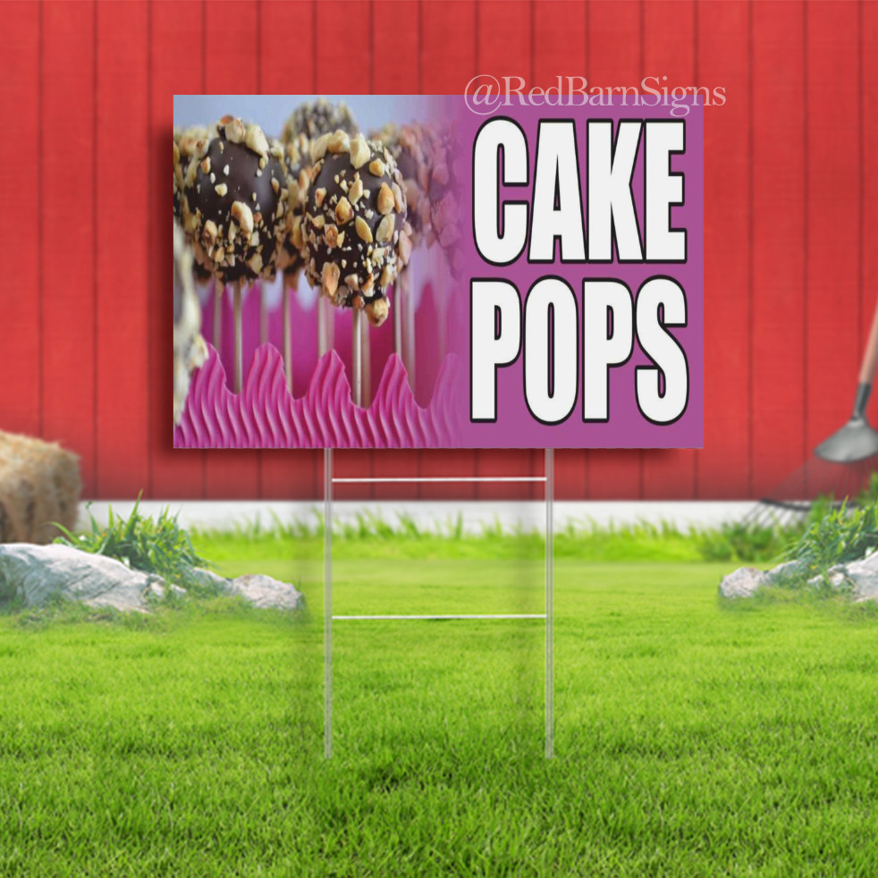 CAKE POPS Holiday Decoration Confectionery Indoor Outdoor Yard Sign with metal
