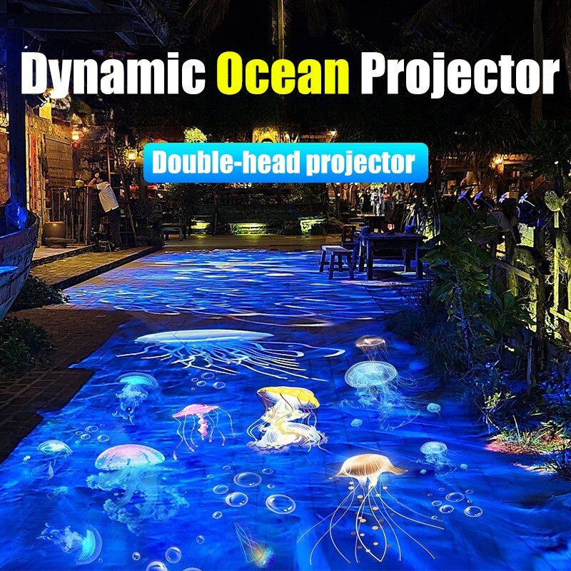 90W Dual Head Dynamic Water Wave Ripple Light Ocean Pattern GOBO Projector Lamp