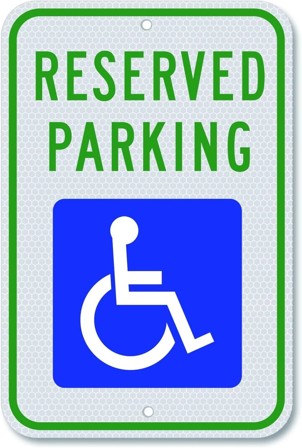 Handicap Parking Sign – 18 x 12 Inch Aluminum 12×18 inches, Reflective-Blue]