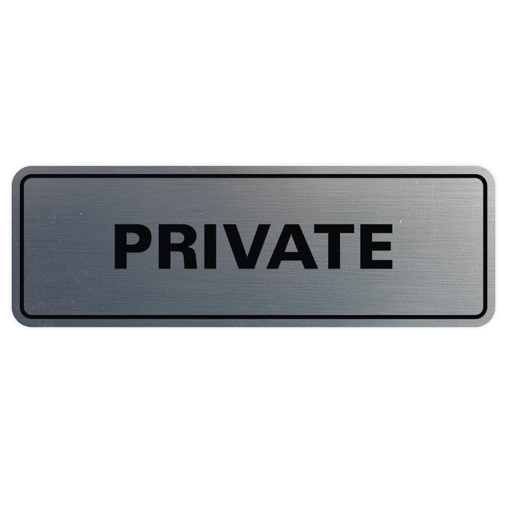 Standard Private Door Wall Sign Silver Medium Office Home Warning Decor Plaque