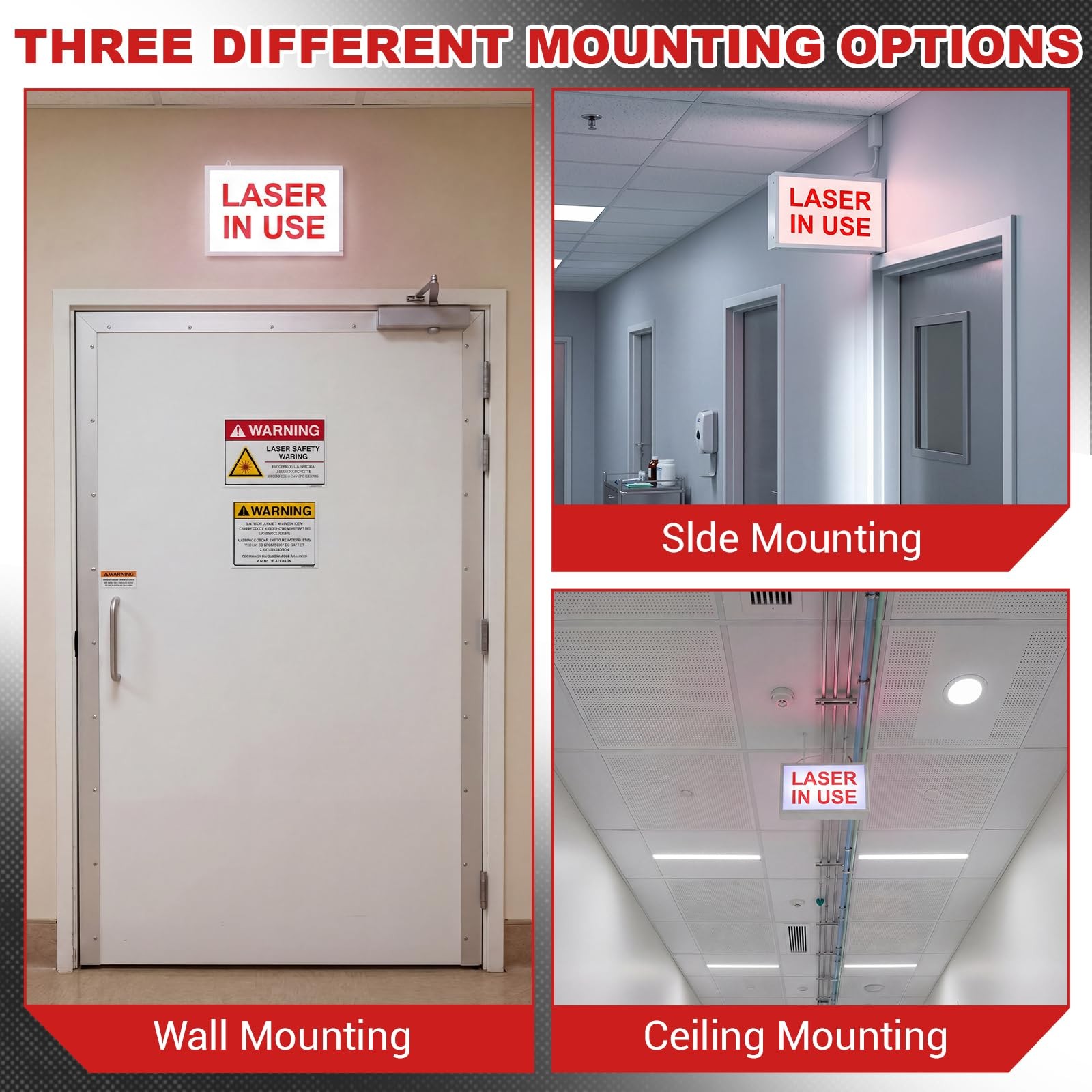 Otoolling Laser in Use LED Warning Sign Light for Laser Safety Warning Light …