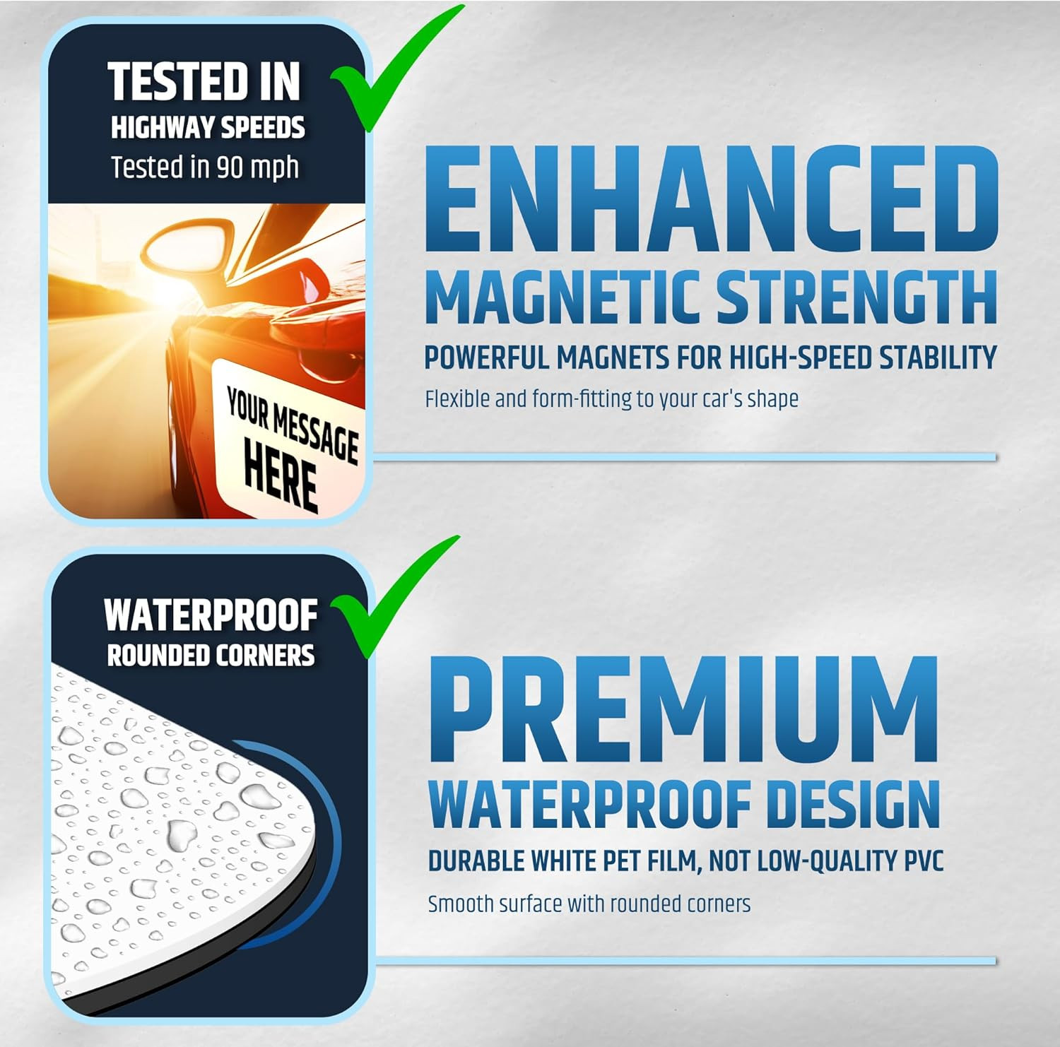 Premium Magnetic Car Signs (Blank) – Will Never Fly off Your Vehicle/Truck Door