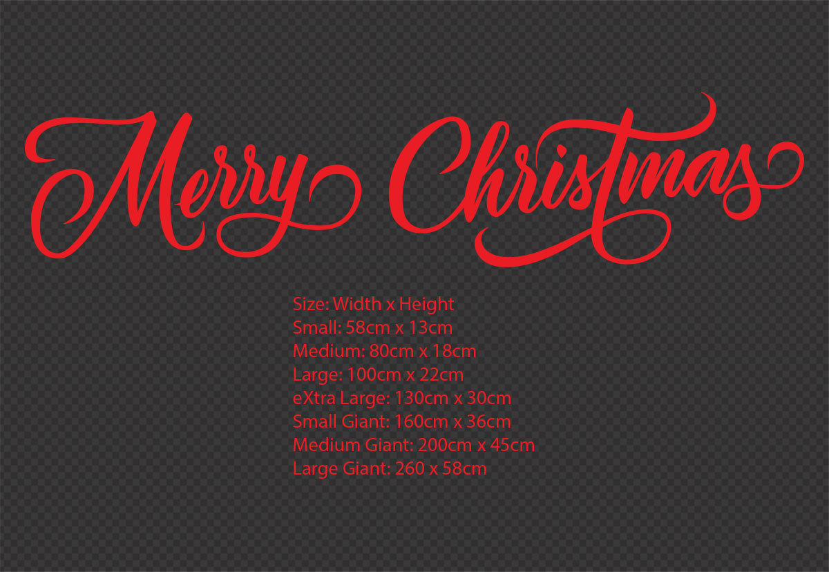 Merry Christmas Xmas Vinyl Decal | Removable Wall Window Shop Sign Sticker