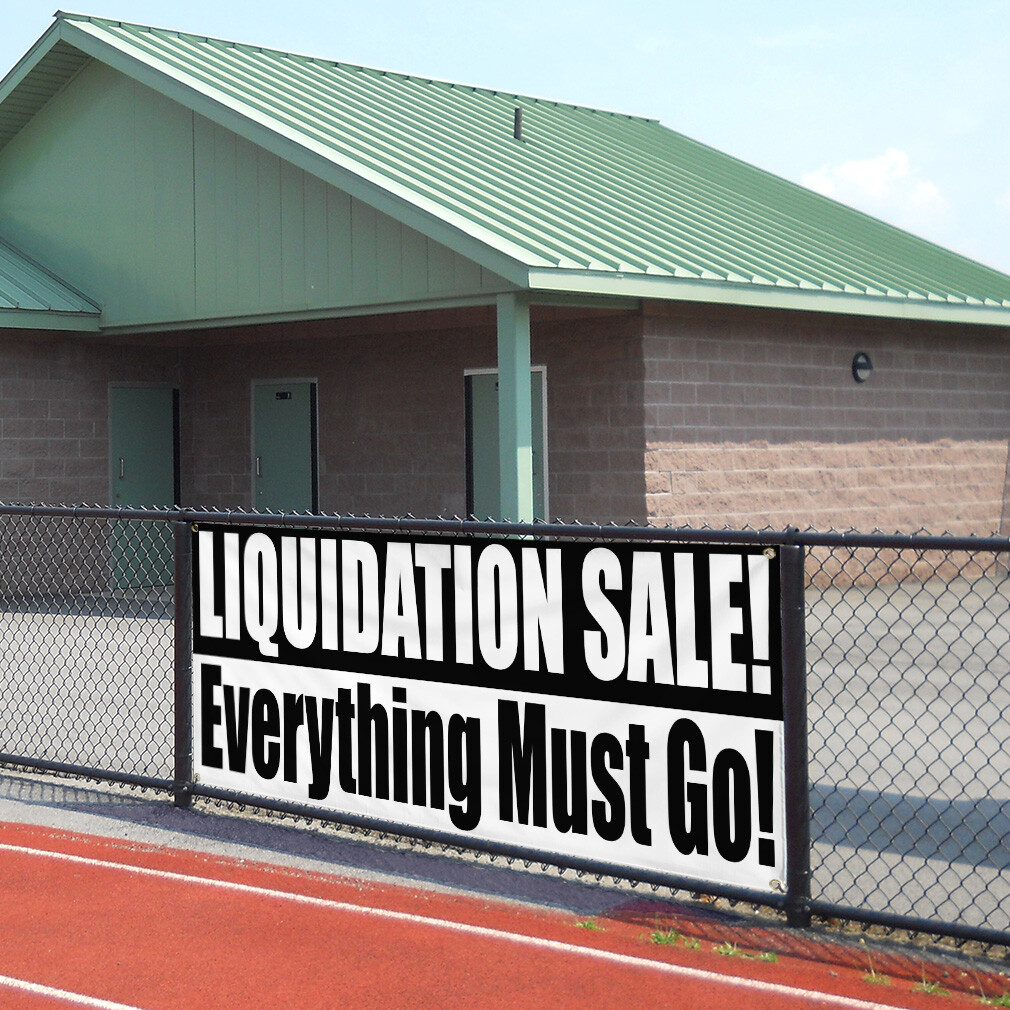 Vinyl Banner Multiple Sizes Liquidation Sale! Everything Must Go Red White