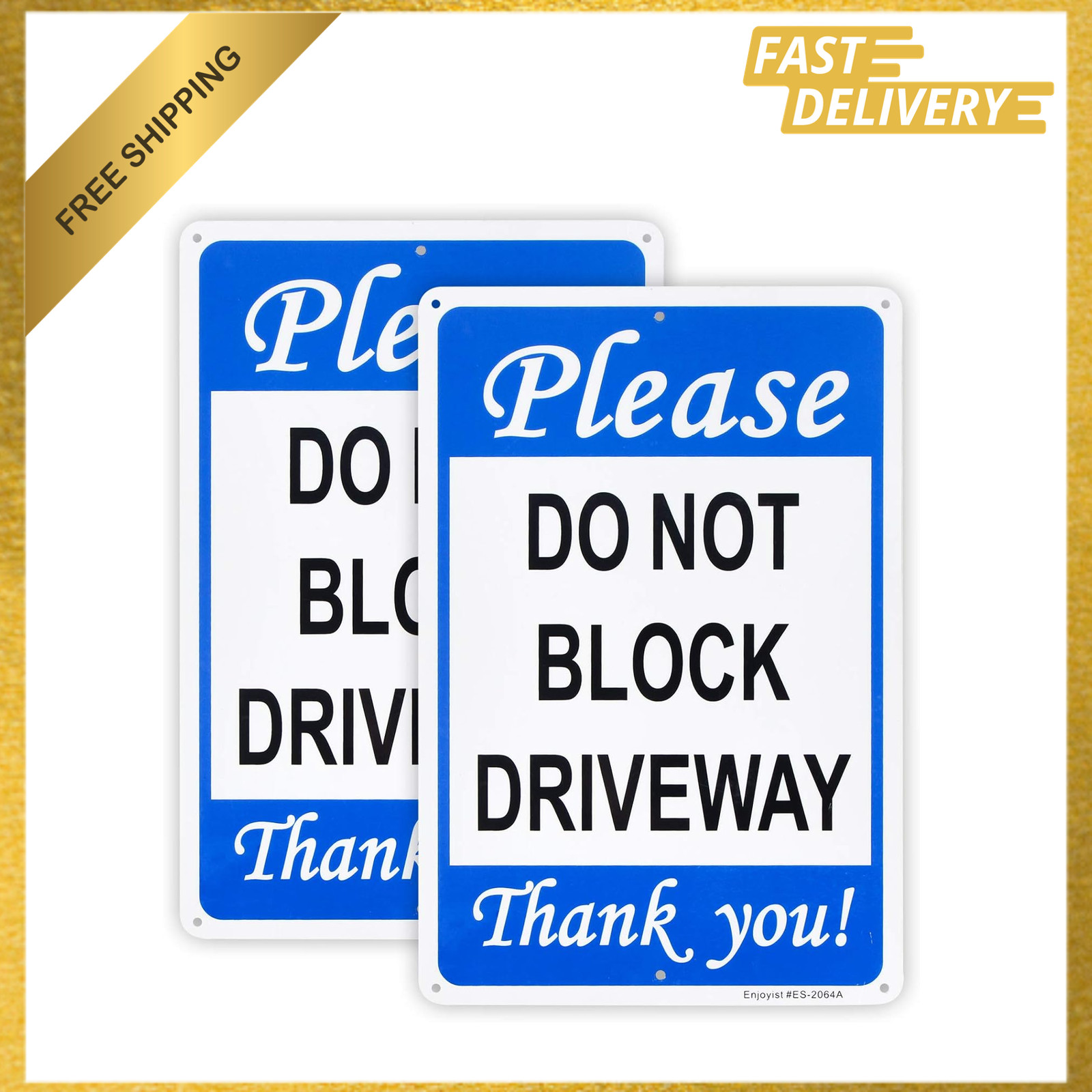 Please Do Not Block Driveway Sign 12×8 Aluminum Reflective Weatherproof UV Safe