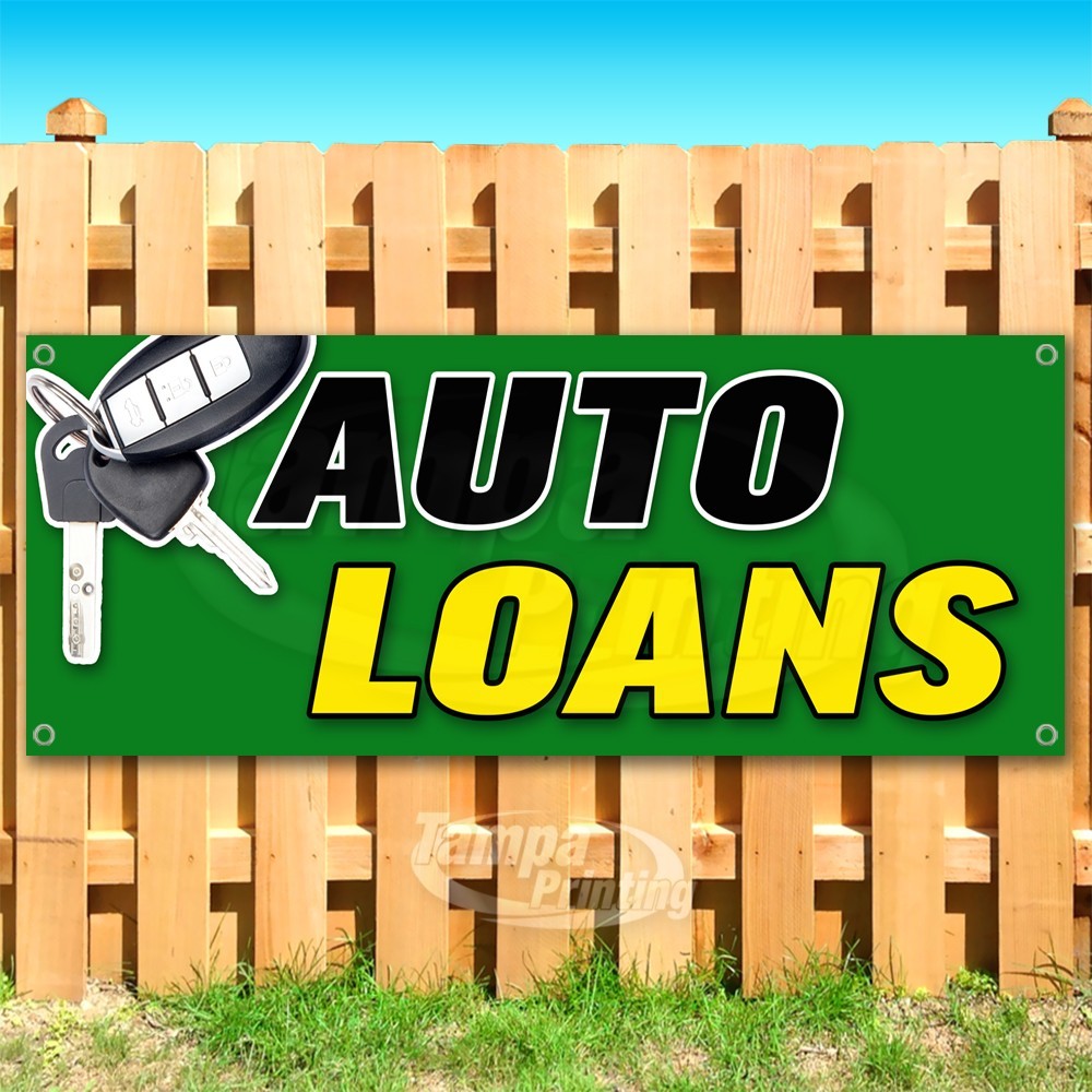 AUTO LOANS Advertising Vehicle Saving Money Vinyl Banner Flag Sign USA SB10827