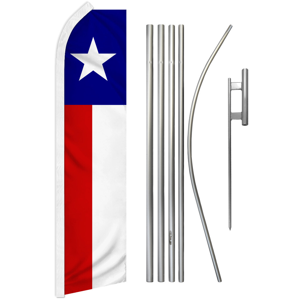 Texas Advertising Swooper Feather Flutter Flag & Pole Kit Texas State Flag