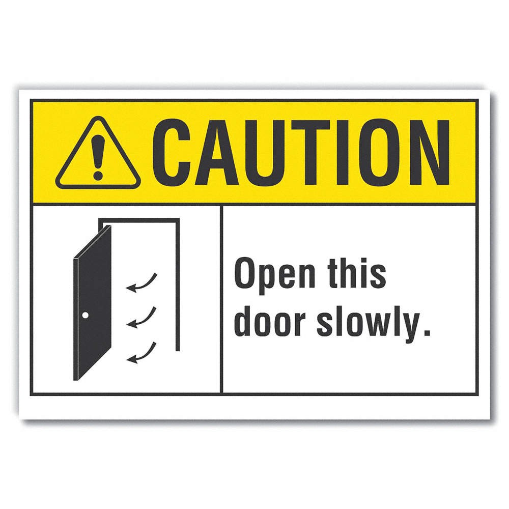 LYLE LCU3-0087-ED_10x7 Caution Sign,7in x 10in,Non-PVC Polymer 455H36