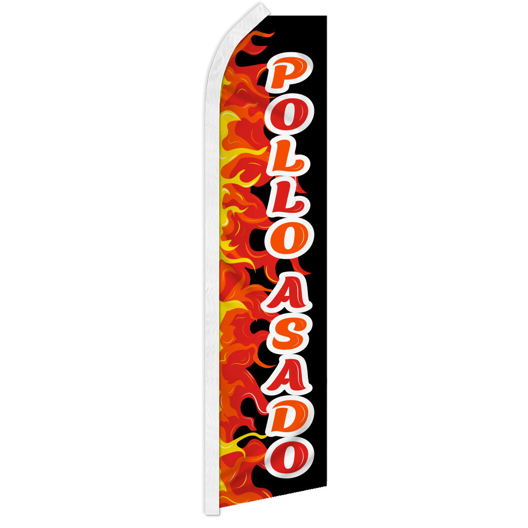 Pollo Asado Swooper Feather Flutter Advertising Flag Concessions Food Flag