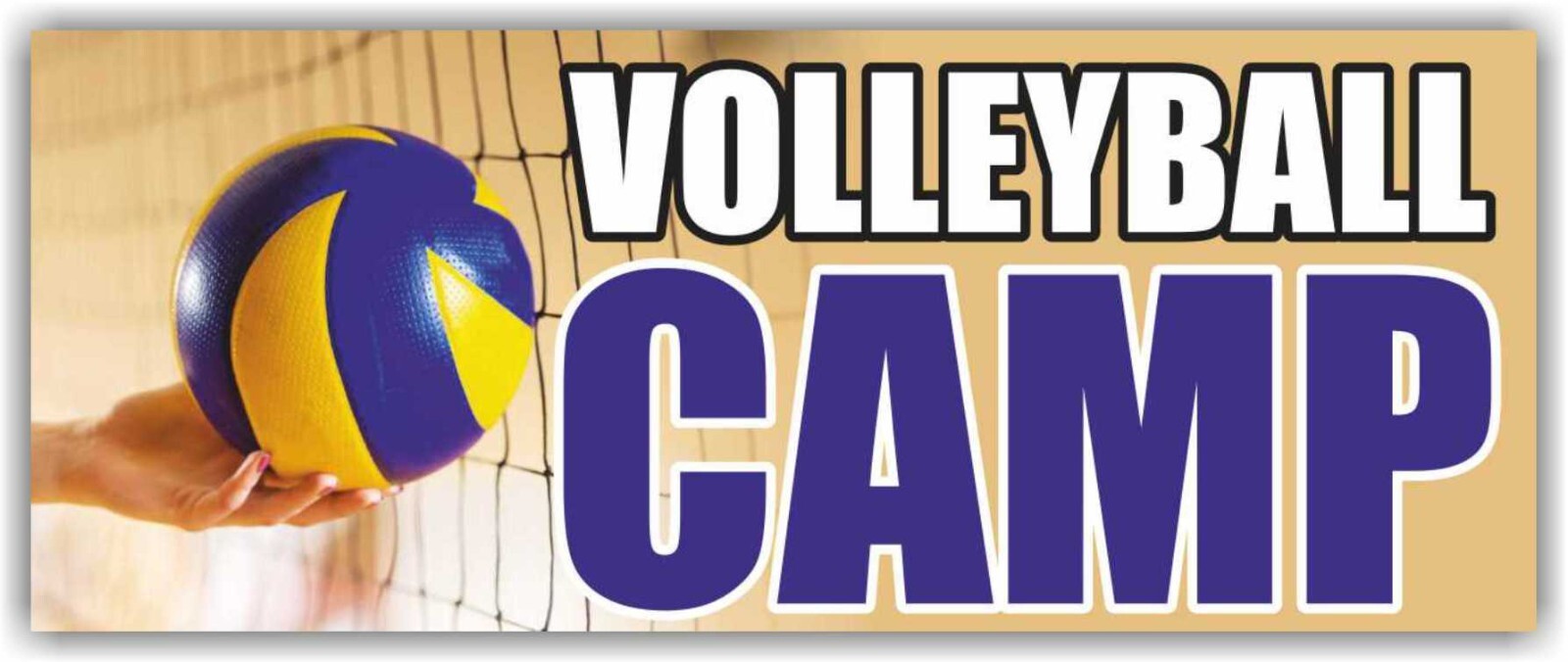 VOLLEYBALL CAMP Advertising Banner Vinyl Mesh Sign Camping Sports Football Kids