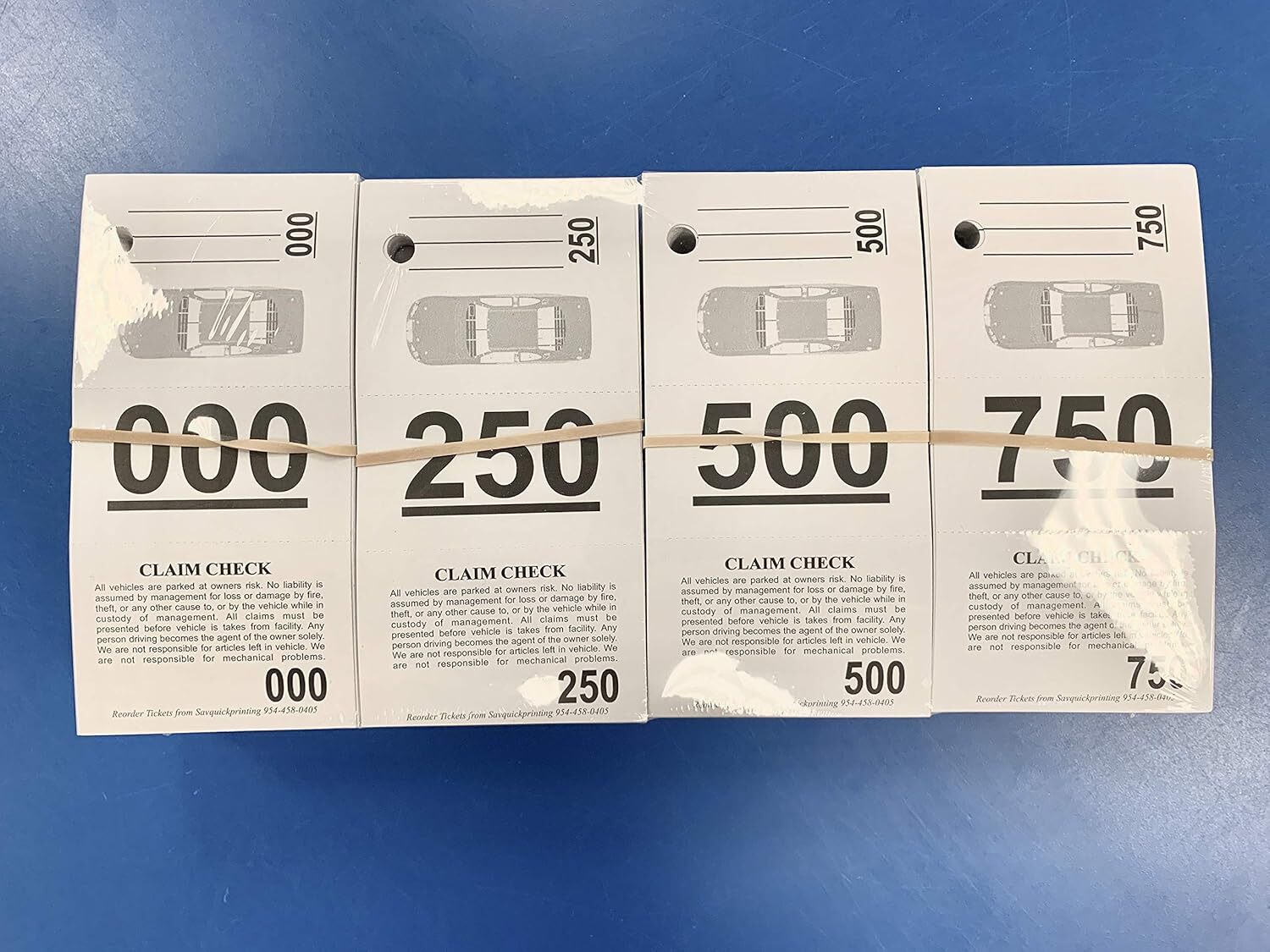 1000 Valet Parking Tickets Numbered 000 999 With Car Damage Diagram 3 Part