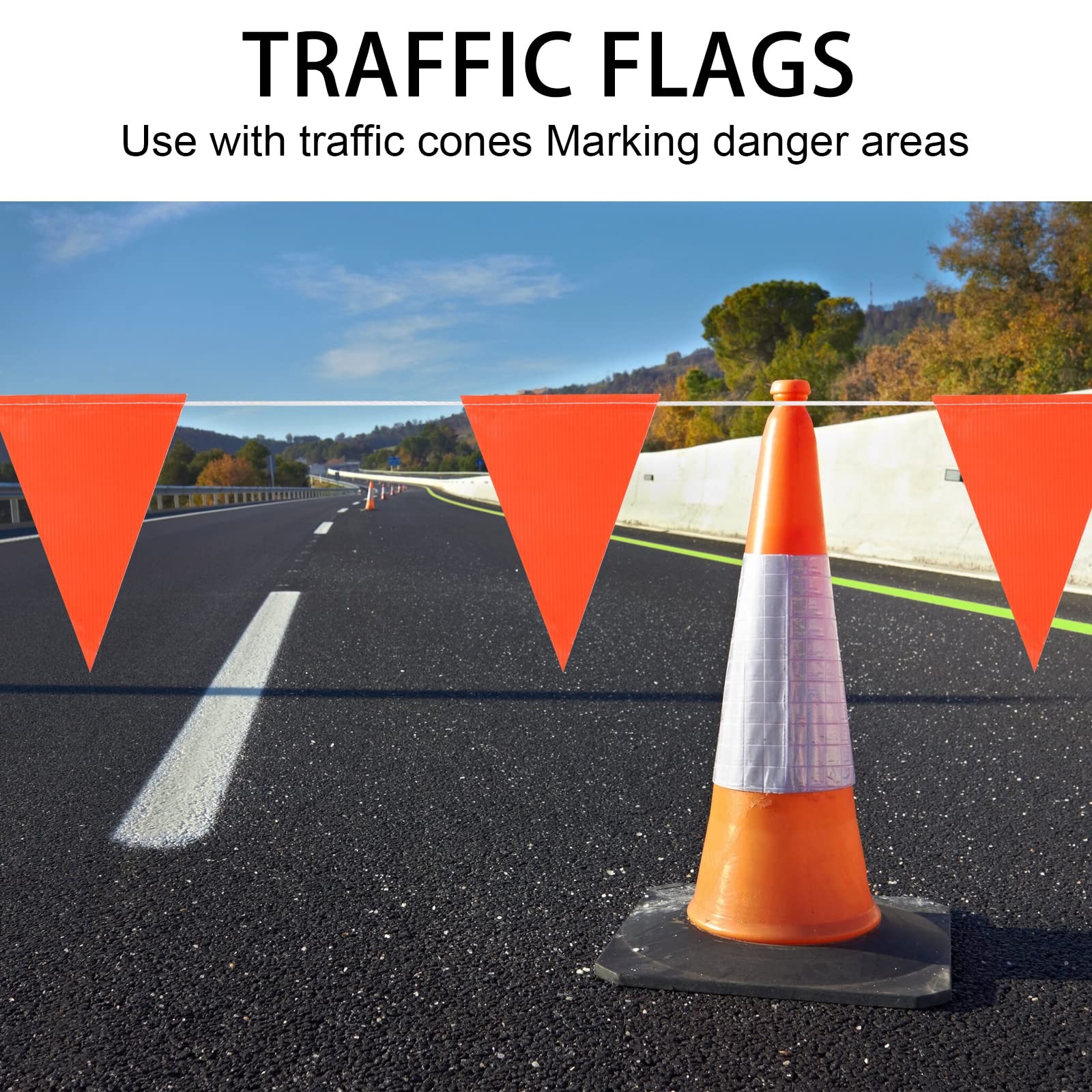 Pennant Safety Flags, Flagging Banner Warning Flags, Marking Flag on String for