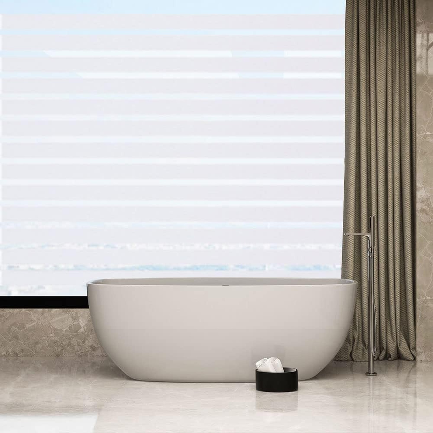 2/4 Stripe Frosted Window Film, Privacy Glass Window Sticker, Vinyl Decorativ…