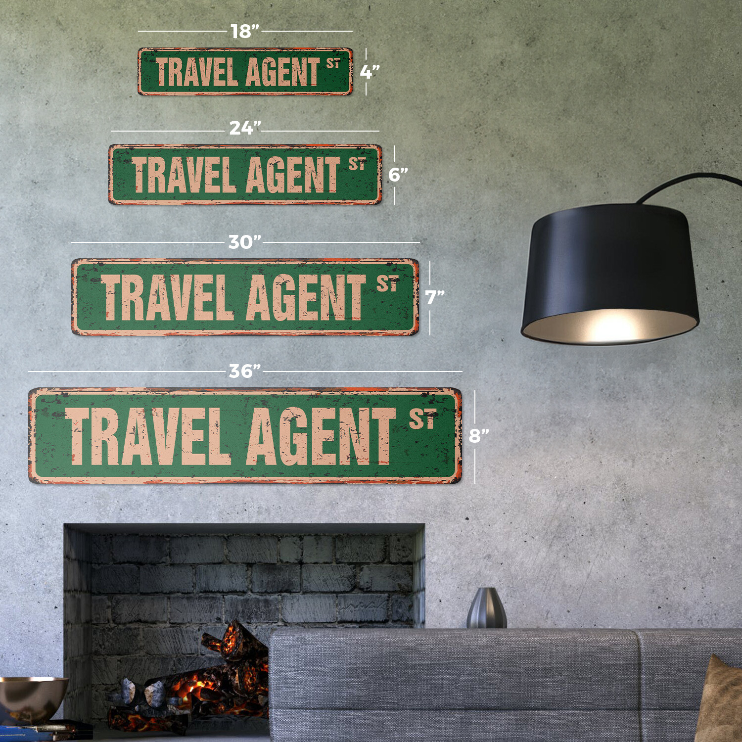 TRAVEL AGENT Vintage Street Sign agency world traveler traveling getaway