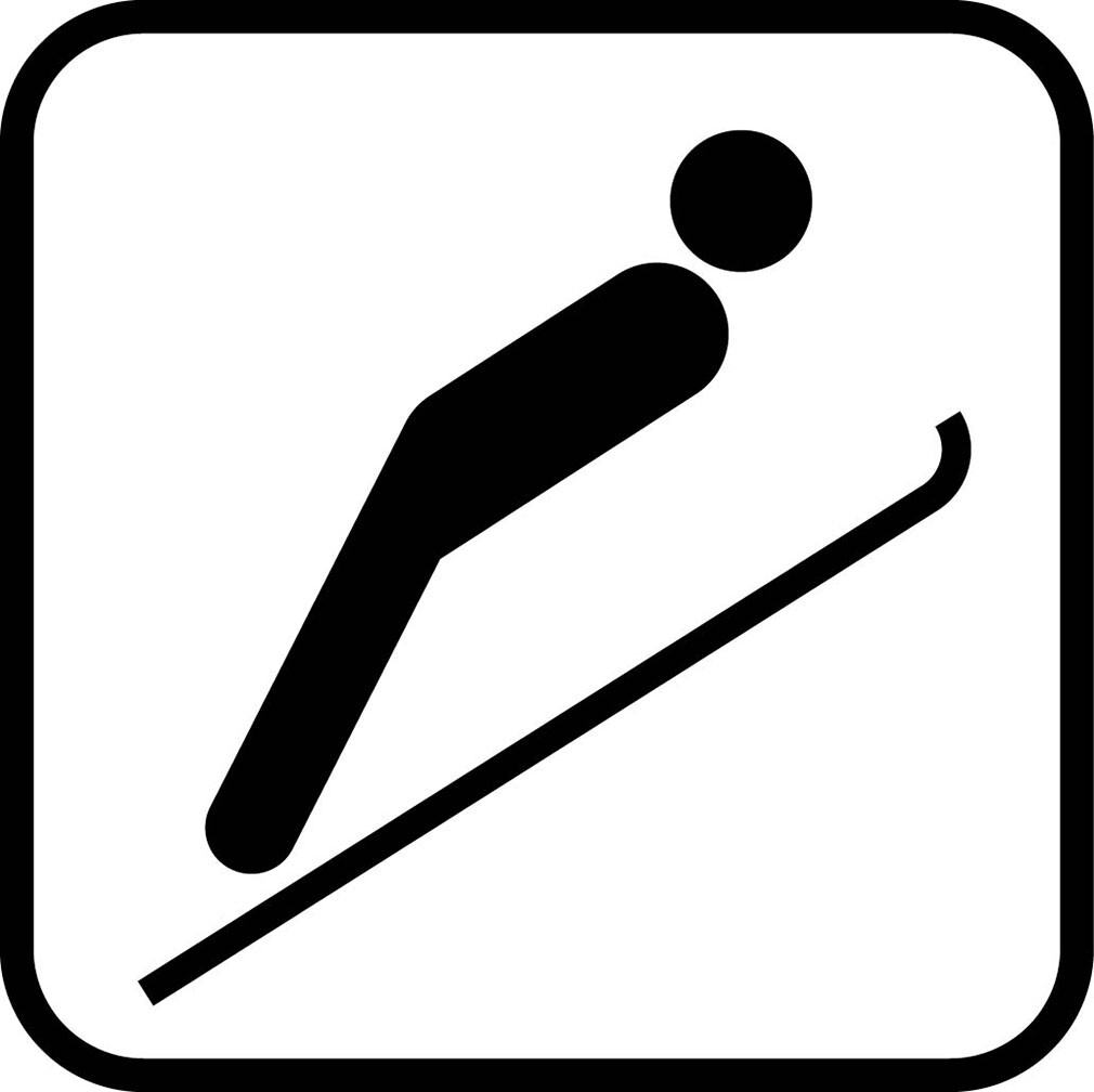 Square Metal Sign Multiple Sizes Ski Jumping Recreation Parks Forestry Camping A
