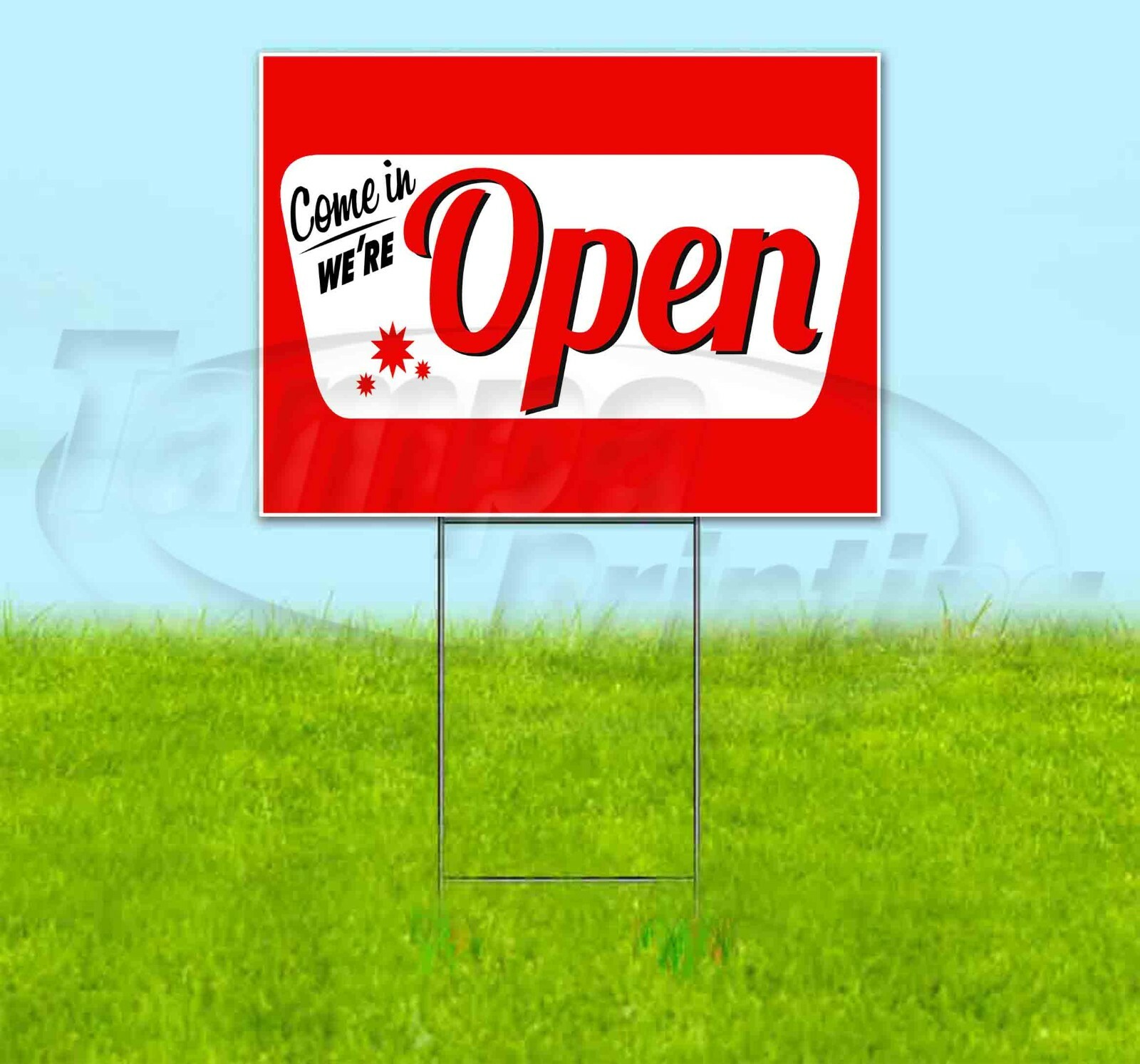 OPEN 18×24 Yard Sign WITH STAKE Corrugated Bandit USA BUSINESS VINTAGE