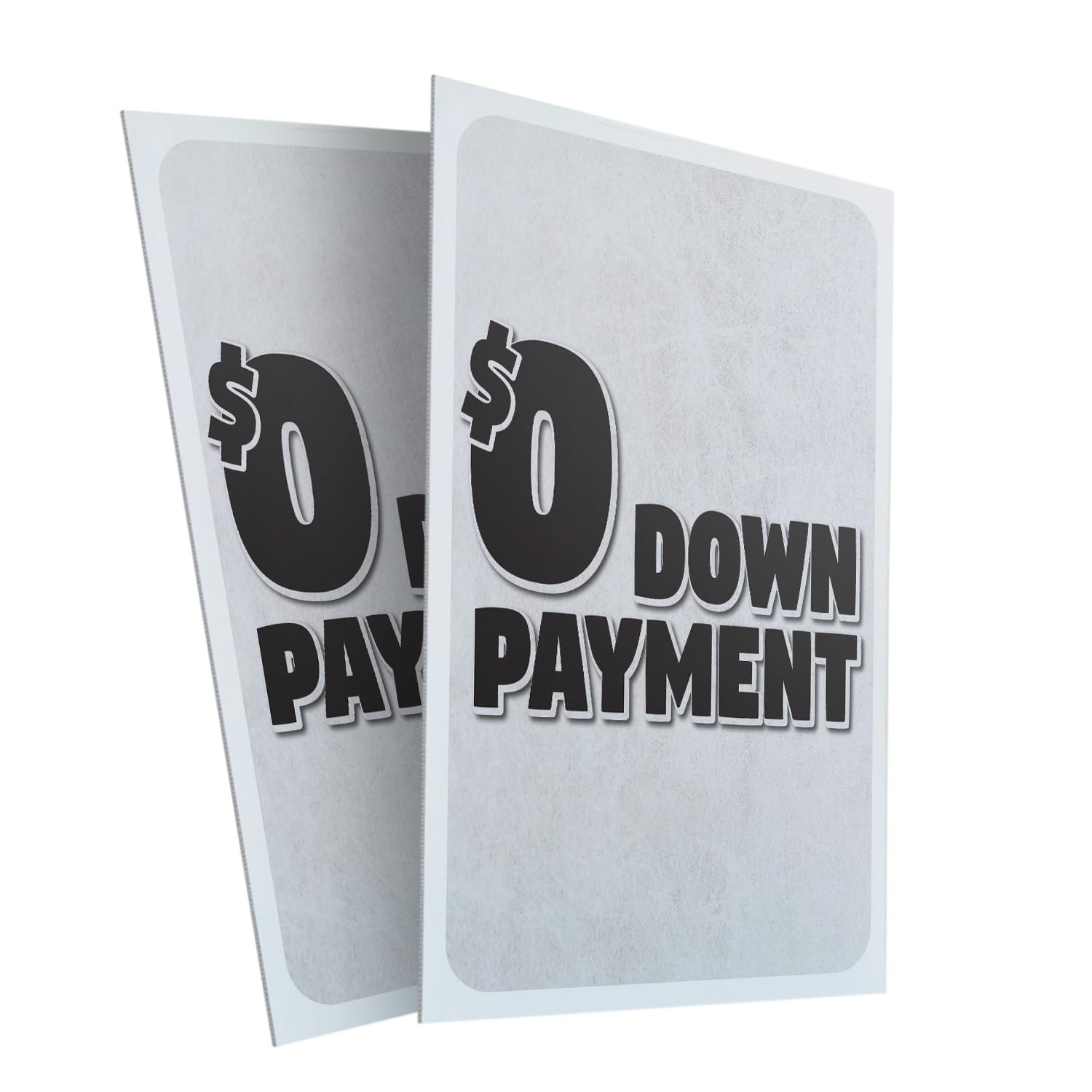 Signmission 0 Down Payment 2-Pack 24 X 36 Plastic Insert 4Mm Corrugated Plastic
