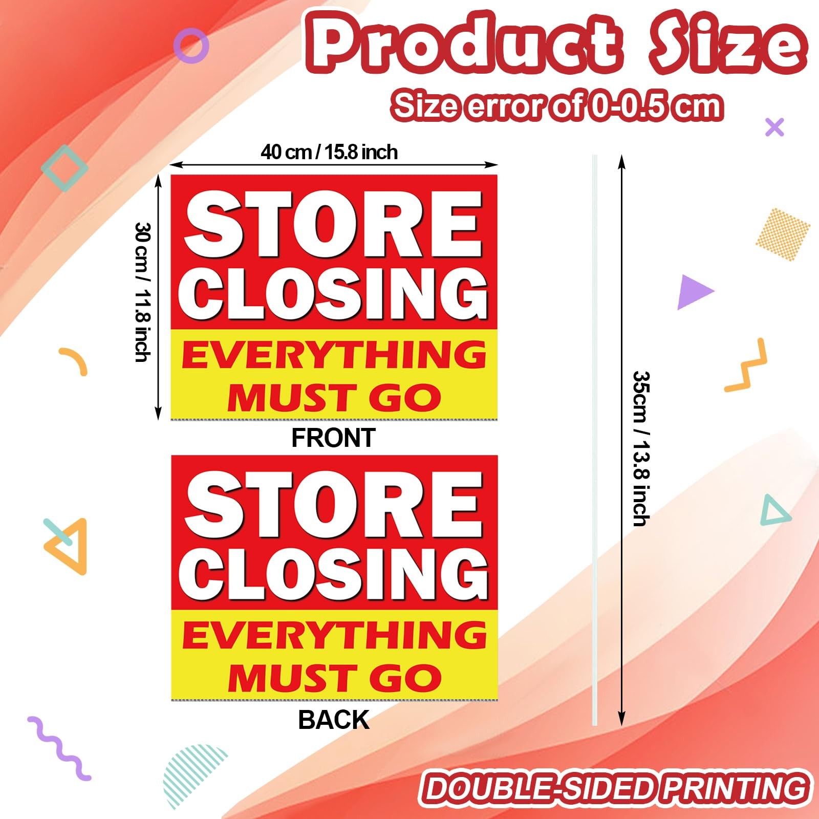 Leinuosen 3 Pcs Store Closing Everything Must Go Yard Signs with 6 Plastic Gr…