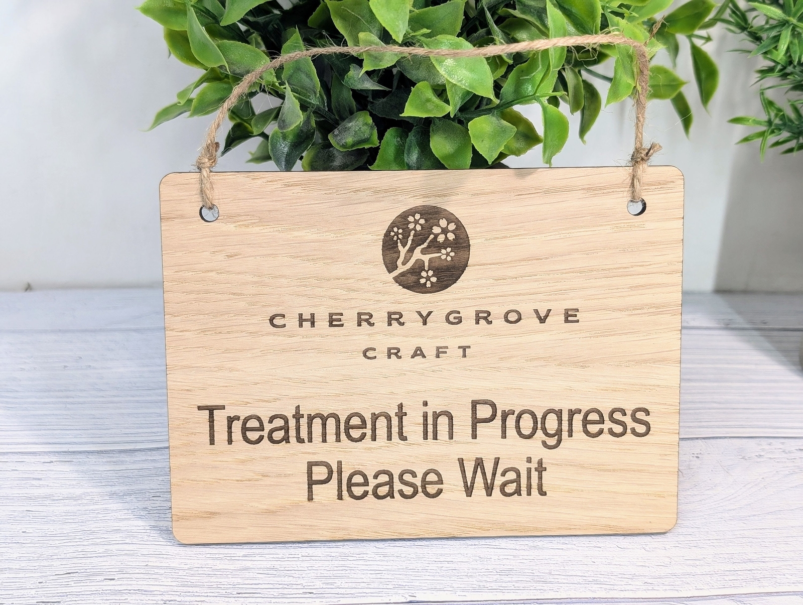 Treatment in Progress, Please Wait – Custom Wood Hanging Sign – 4 Sizes