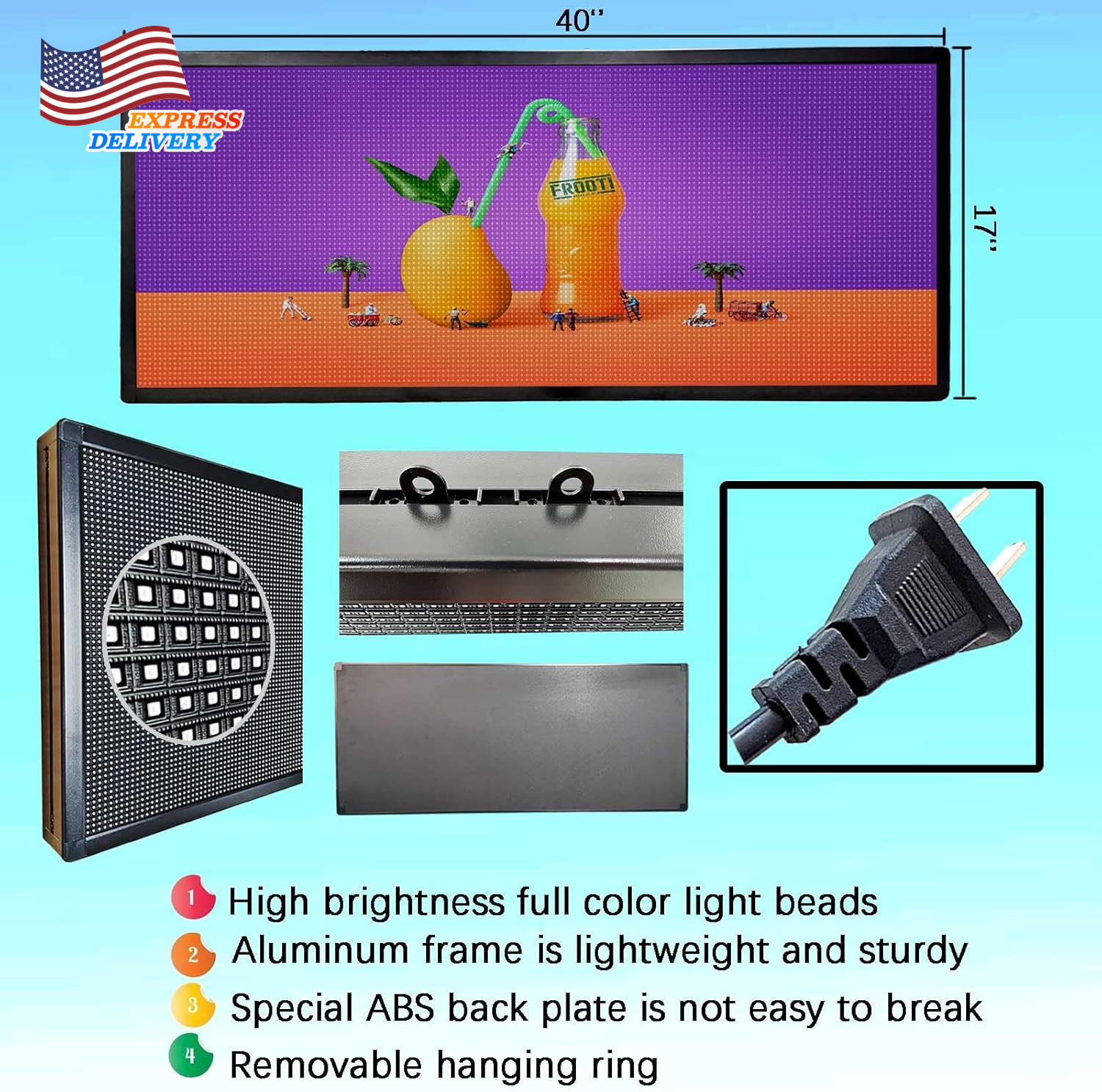 Led Signs Scrolling Programmable Digital Display Screen Outdoor Waterproof NEW