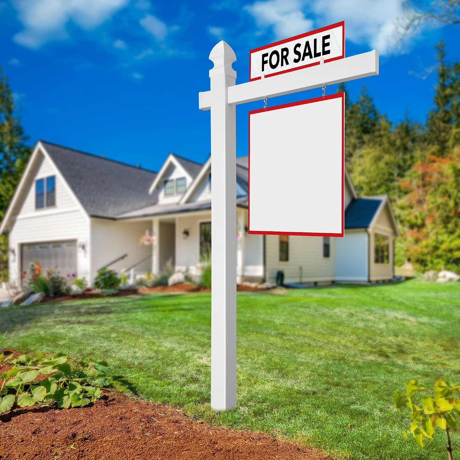 Casafield 72″ X 36″ Real Estate Sign Post for Open House and Yard Sale Signs wit