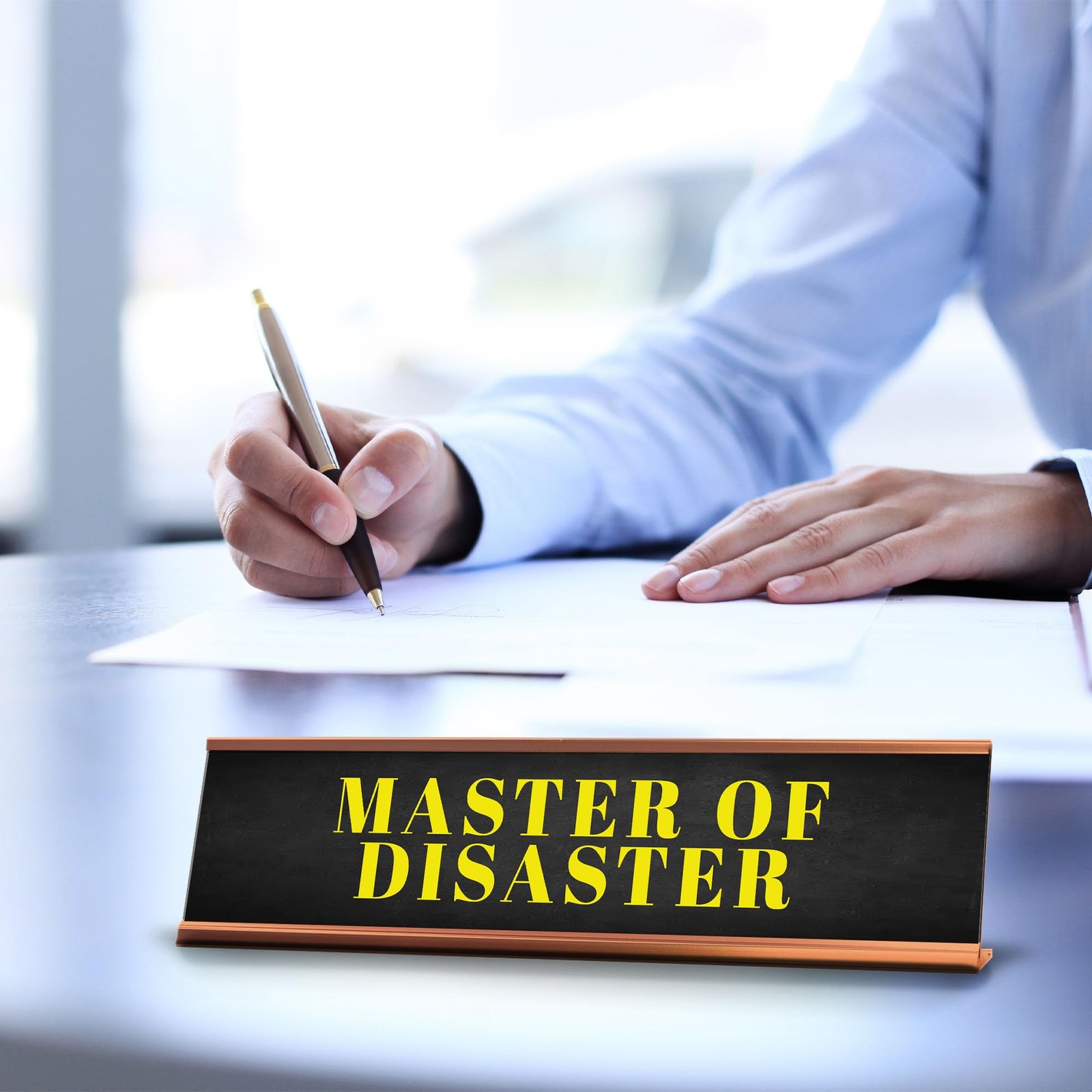 Master Of Disaster Desk Sign (2×10″) | Funny Office Decor